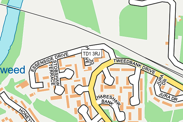 TD1 3RJ map - OS OpenMap – Local (Ordnance Survey)