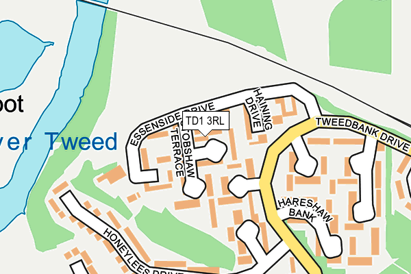 TD1 3RL map - OS OpenMap – Local (Ordnance Survey)