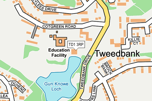 TD1 3RP map - OS OpenMap – Local (Ordnance Survey)
