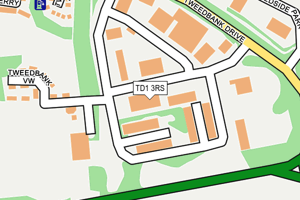 TD1 3RS map - OS OpenMap – Local (Ordnance Survey)