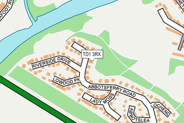 TD1 3RX map - OS OpenMap – Local (Ordnance Survey)