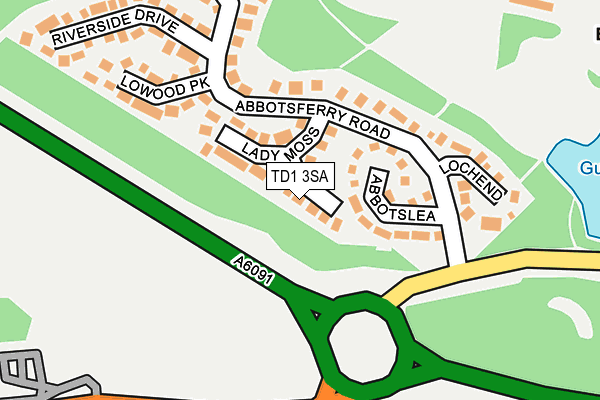 TD1 3SA map - OS OpenMap – Local (Ordnance Survey)