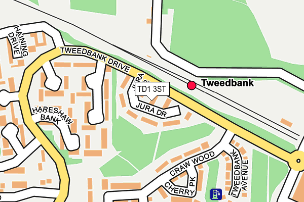 TD1 3ST map - OS OpenMap – Local (Ordnance Survey)