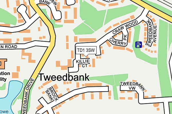 TD1 3SW map - OS OpenMap – Local (Ordnance Survey)