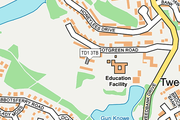 TD1 3TB map - OS OpenMap – Local (Ordnance Survey)