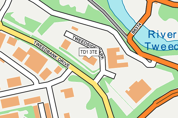 TD1 3TE map - OS OpenMap – Local (Ordnance Survey)