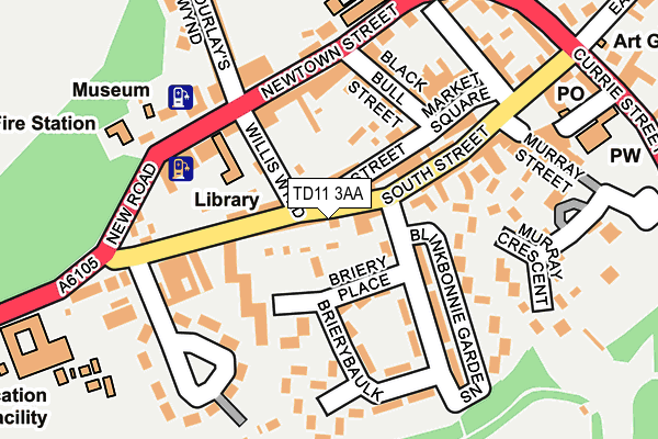 TD11 3AA map - OS OpenMap – Local (Ordnance Survey)