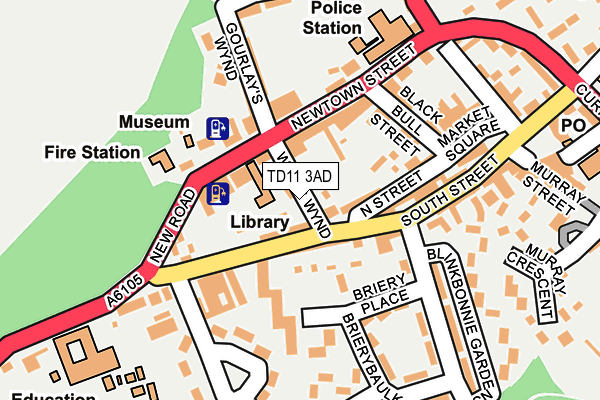 TD11 3AD map - OS OpenMap – Local (Ordnance Survey)