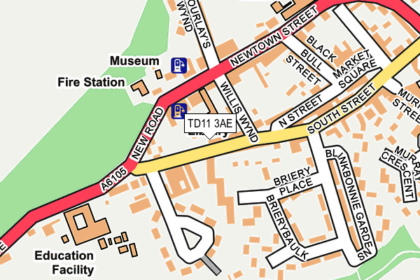 TD11 3AE map - OS OpenMap – Local (Ordnance Survey)