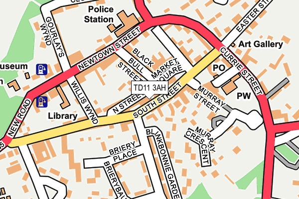 TD11 3AH map - OS OpenMap – Local (Ordnance Survey)