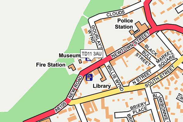 TD11 3AU map - OS OpenMap – Local (Ordnance Survey)