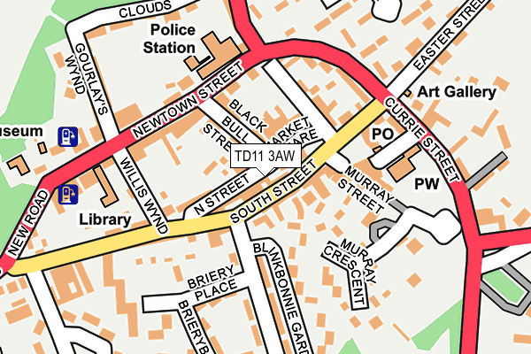 TD11 3AW map - OS OpenMap – Local (Ordnance Survey)
