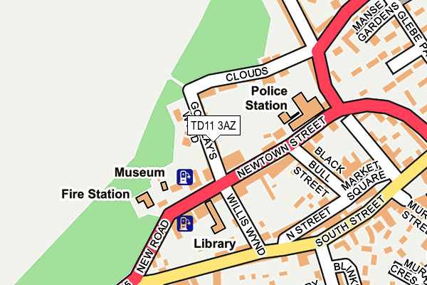 TD11 3AZ map - OS OpenMap – Local (Ordnance Survey)