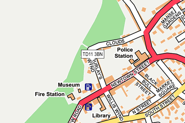 TD11 3BN map - OS OpenMap – Local (Ordnance Survey)