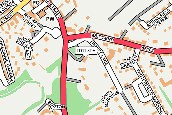 TD11 3DH map - OS OpenMap – Local (Ordnance Survey)