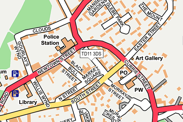 TD11 3DS map - OS OpenMap – Local (Ordnance Survey)