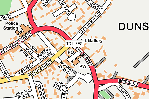 TD11 3EG map - OS OpenMap – Local (Ordnance Survey)