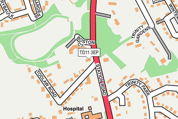 TD11 3EP map - OS OpenMap – Local (Ordnance Survey)