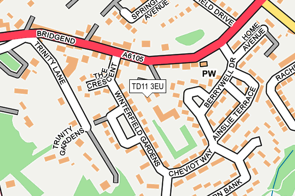 TD11 3EU map - OS OpenMap – Local (Ordnance Survey)