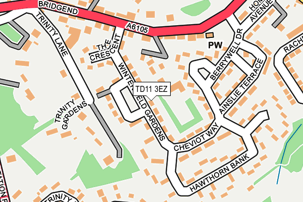 TD11 3EZ map - OS OpenMap – Local (Ordnance Survey)