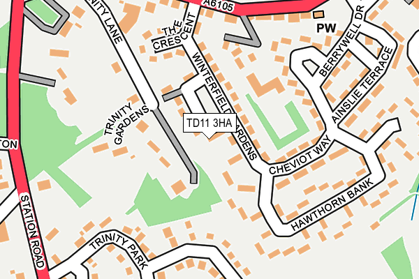 TD11 3HA map - OS OpenMap – Local (Ordnance Survey)