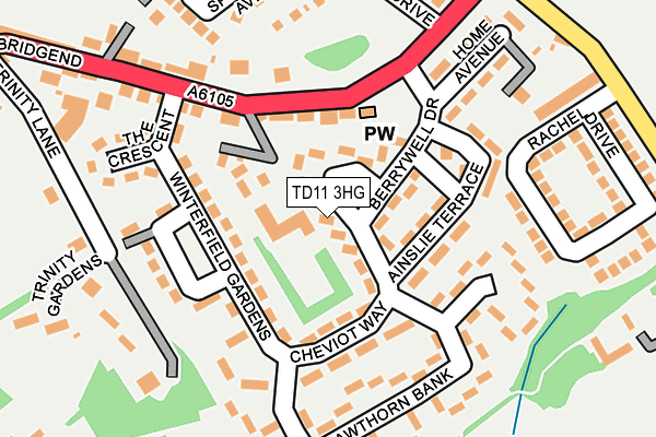 TD11 3HG map - OS OpenMap – Local (Ordnance Survey)