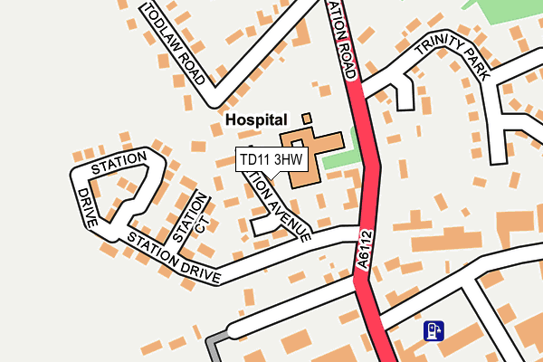 TD11 3HW map - OS OpenMap – Local (Ordnance Survey)