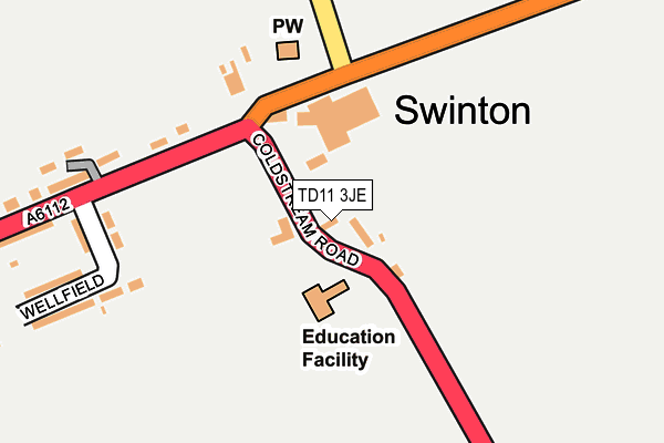 TD11 3JE map - OS OpenMap – Local (Ordnance Survey)