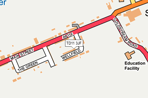 TD11 3JF map - OS OpenMap – Local (Ordnance Survey)