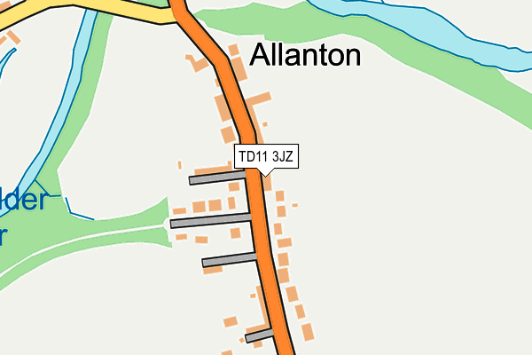 TD11 3JZ map - OS OpenMap – Local (Ordnance Survey)