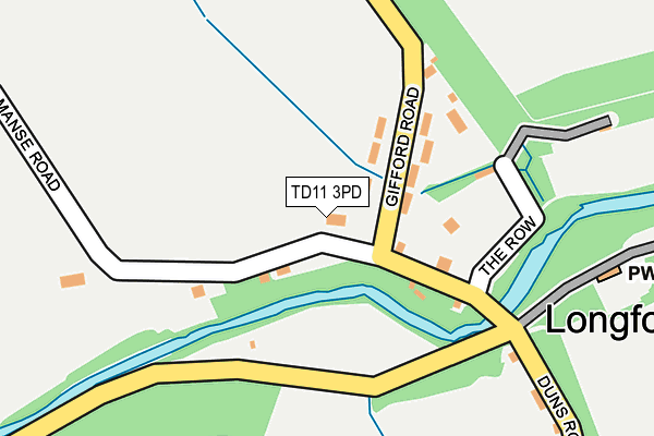 TD11 3PD map - OS OpenMap – Local (Ordnance Survey)