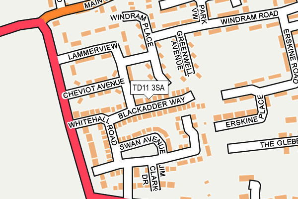 TD11 3SA map - OS OpenMap – Local (Ordnance Survey)