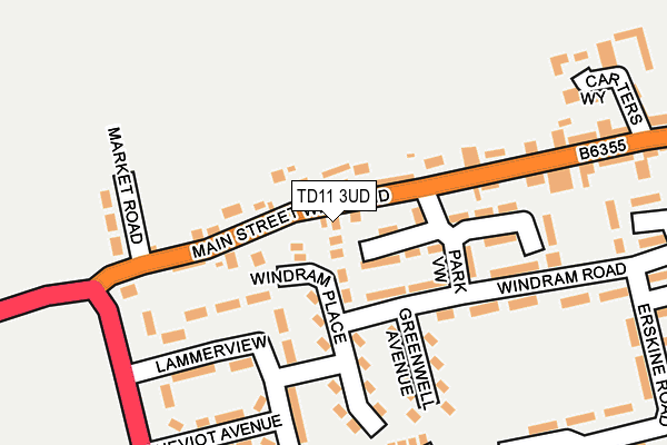 TD11 3UD map - OS OpenMap – Local (Ordnance Survey)