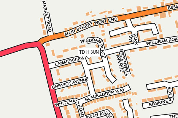 TD11 3UN map - OS OpenMap – Local (Ordnance Survey)