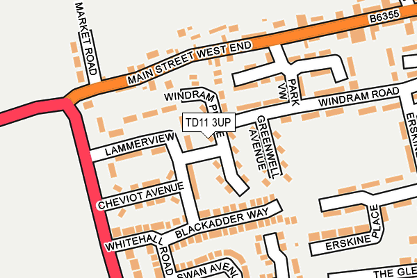 TD11 3UP map - OS OpenMap – Local (Ordnance Survey)