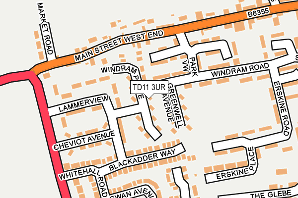 TD11 3UR map - OS OpenMap – Local (Ordnance Survey)