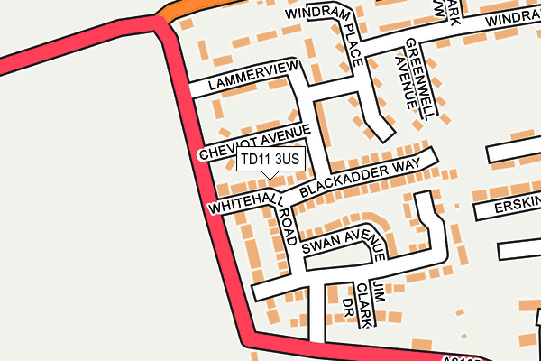TD11 3US map - OS OpenMap – Local (Ordnance Survey)