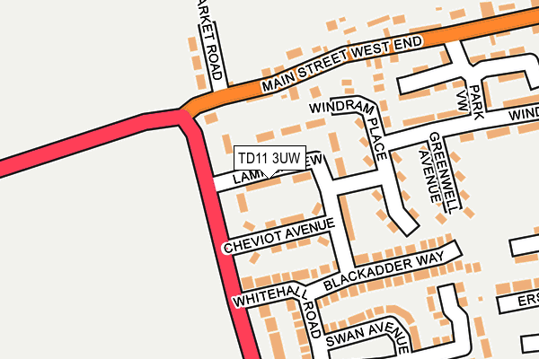 TD11 3UW map - OS OpenMap – Local (Ordnance Survey)