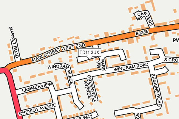 TD11 3UX map - OS OpenMap – Local (Ordnance Survey)