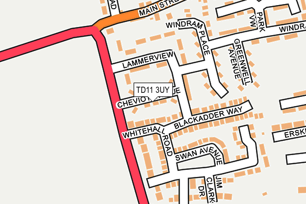 TD11 3UY map - OS OpenMap – Local (Ordnance Survey)