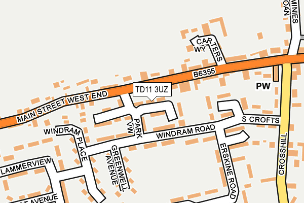 TD11 3UZ map - OS OpenMap – Local (Ordnance Survey)