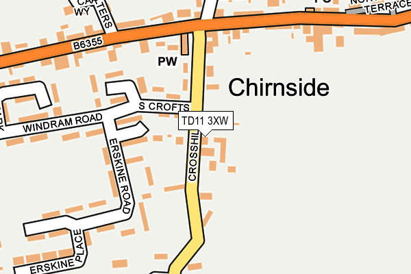 TD11 3XW map - OS OpenMap – Local (Ordnance Survey)