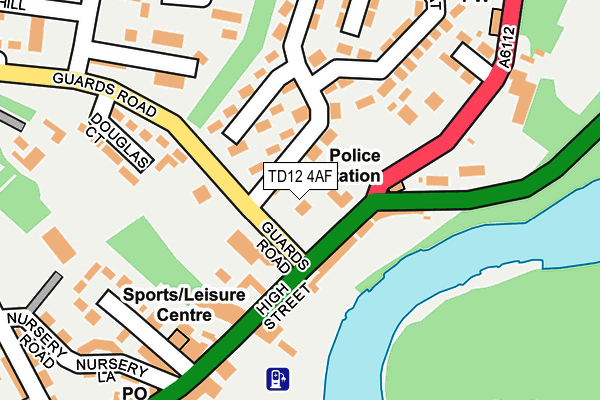 TD12 4AF map - OS OpenMap – Local (Ordnance Survey)