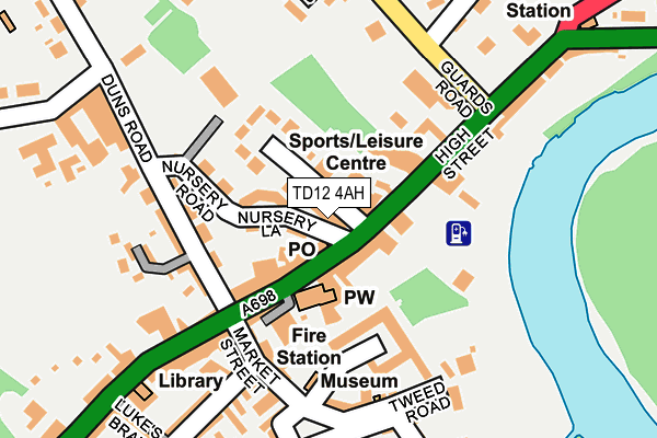 TD12 4AH map - OS OpenMap – Local (Ordnance Survey)