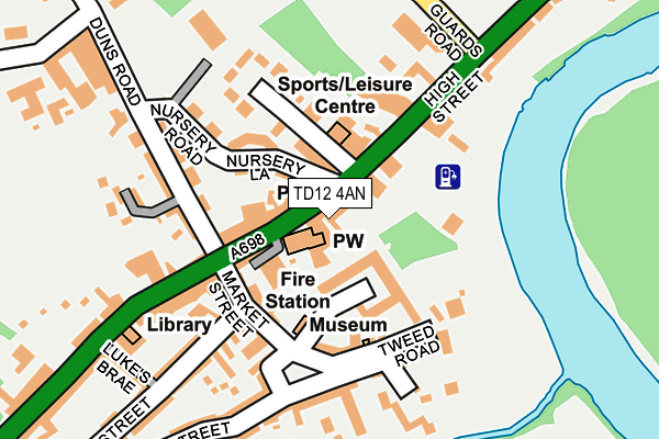 TD12 4AN map - OS OpenMap – Local (Ordnance Survey)