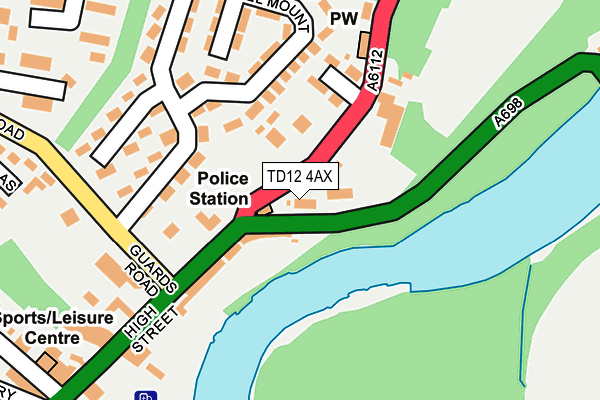 TD12 4AX map - OS OpenMap – Local (Ordnance Survey)