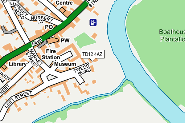 TD12 4AZ map - OS OpenMap – Local (Ordnance Survey)