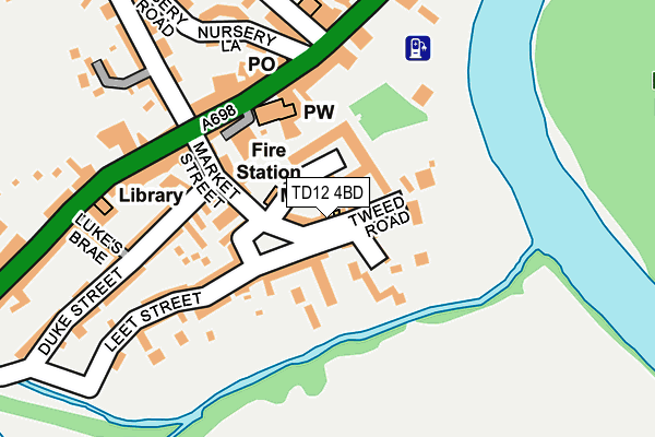 TD12 4BD map - OS OpenMap – Local (Ordnance Survey)