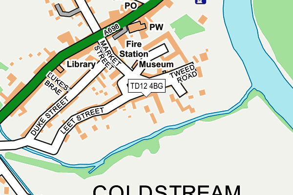 TD12 4BG map - OS OpenMap – Local (Ordnance Survey)