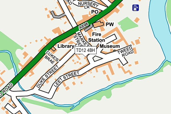 TD12 4BH map - OS OpenMap – Local (Ordnance Survey)